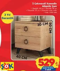 2 ÇEKMECELİ KOMODİN ATLANTİK ÇAM 2 ÇEKMECELİ KOMODİN ATLANTİK ÇAM